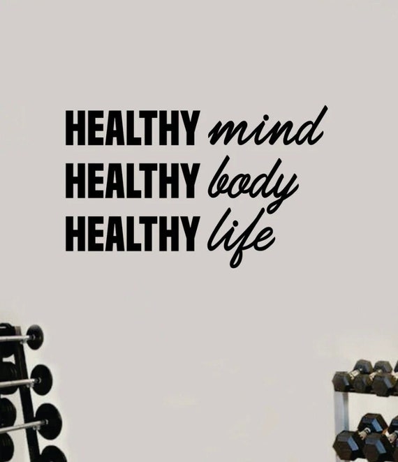 Healthy Mind Body Life Gym Quote Wall Decal Art Sticker Vinyl - Etsy