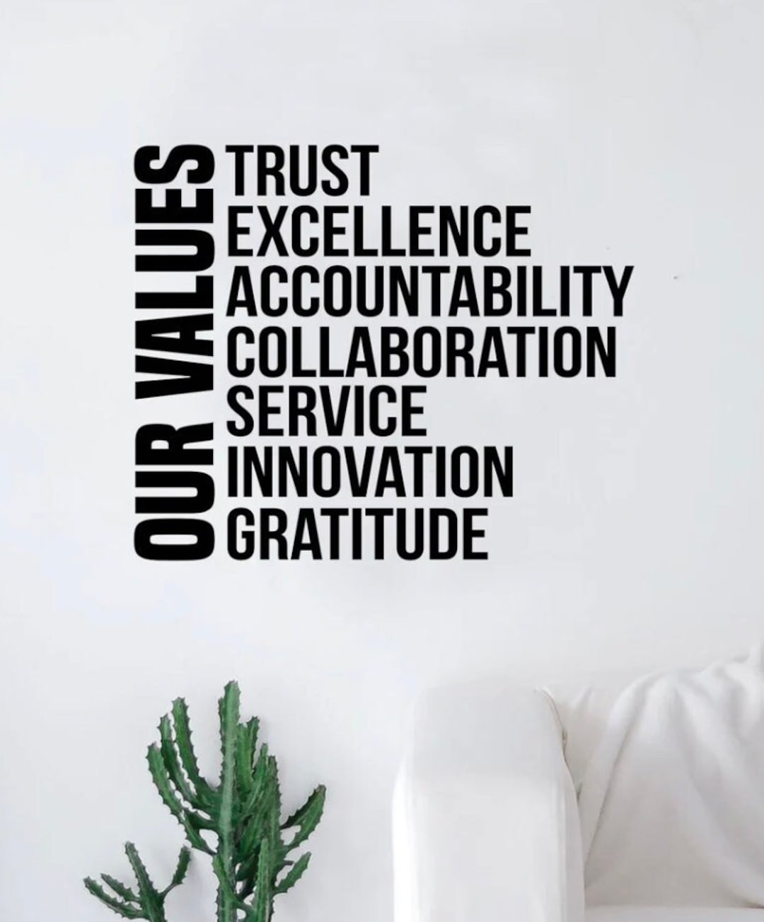 Our Values Quote Wall Decal Art Sticker Vinyl Home Decor Girls Boys ...