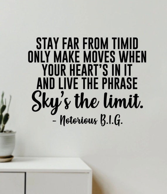 Sky's the Limit V3 Quote Wall Decal Art Sticker Vinyl Bedroom Home