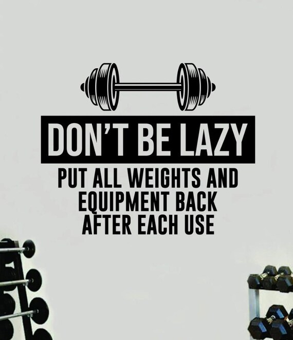 Don't Be Lazy Gym Quote Wall Decal Art Sticker Vinyl Home Decor