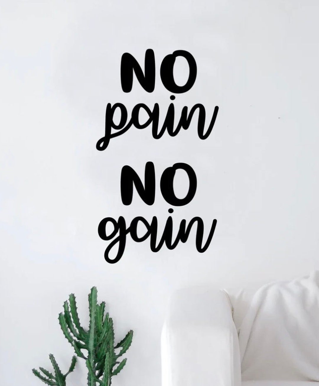 No Pain No Gain V3 Gym Quote Wall Decal Art Sticker Vinyl Home Decor ...
