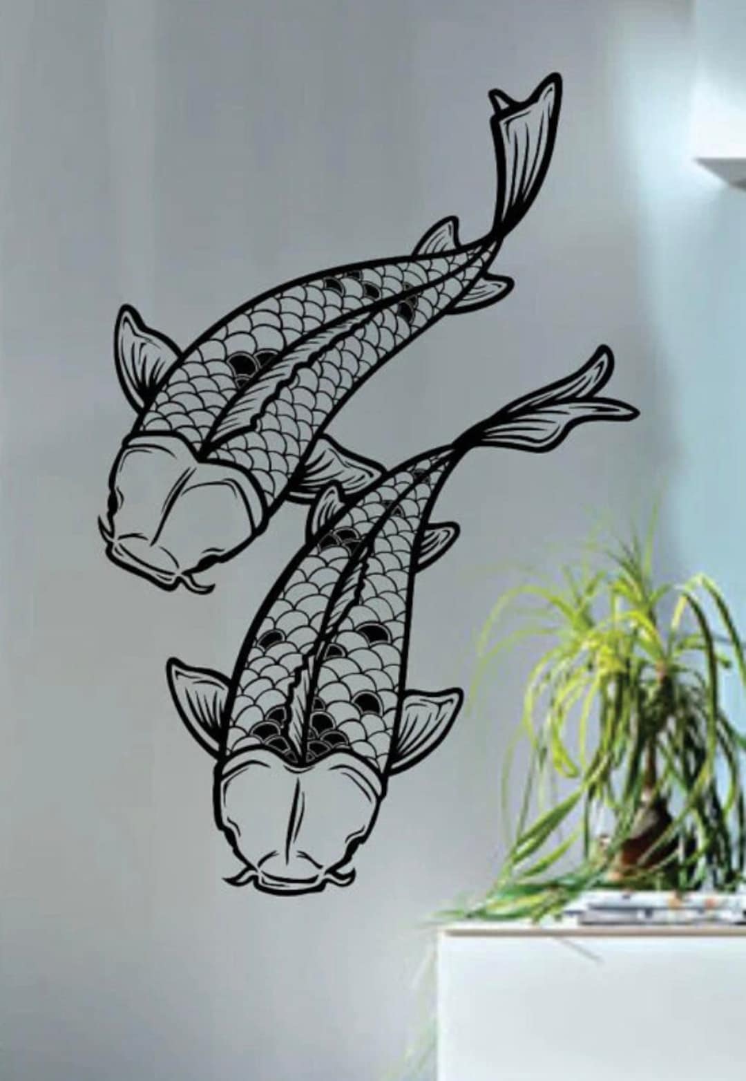 Koi Fish Wall Decal Art Sticker Vinyl Home Decor Girls Boys Dad Men Man