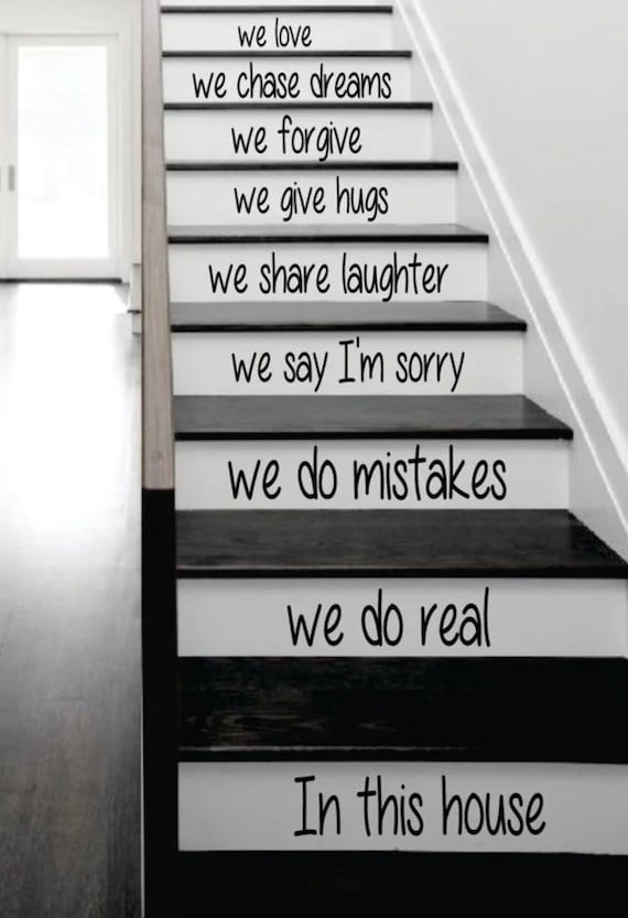 Wandaufkleber Vinyl Text – Personalisierbar, 44x80 Cm, Für Treppen & Wände