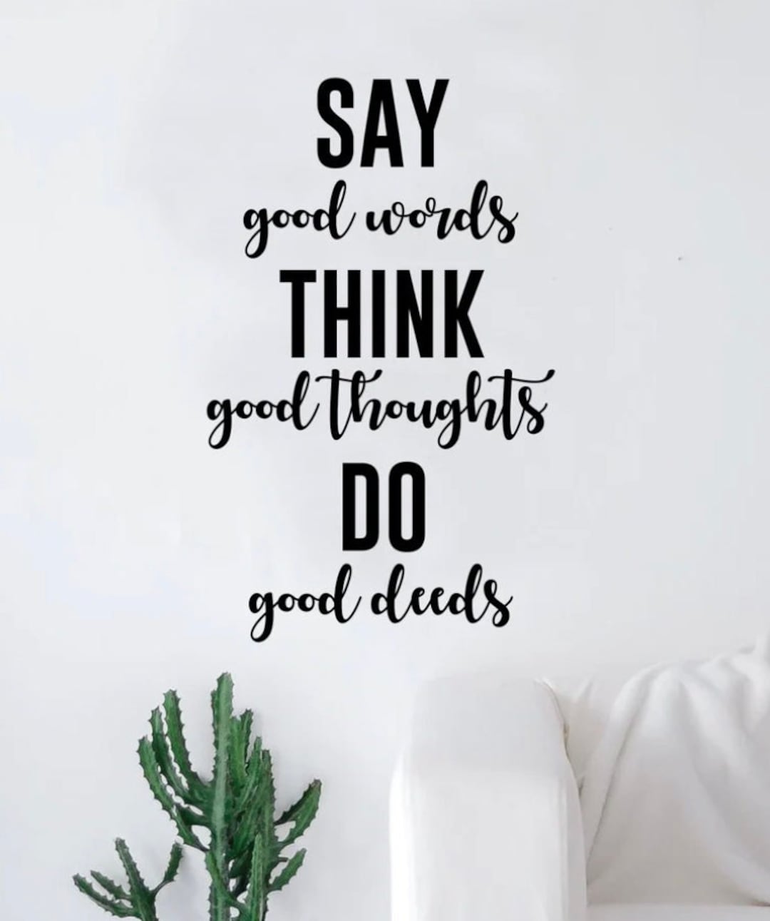 Buy Say Good Words Think Good Thoughts Wall Decal Art Sticker ...