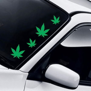 Weed Leaf Set of 10 Wall Decal Art Sticker Decor Car Truck Window Windshield Racing Funny Broken Heart Club Men Meme Marijuana Smoke