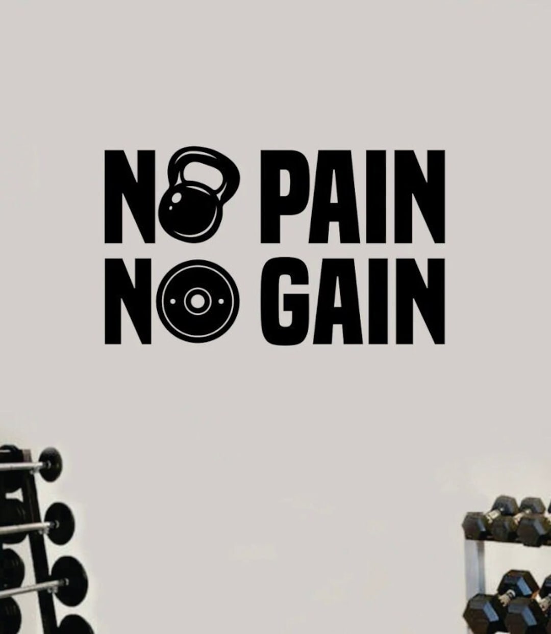 No Pain No Gain V6 Gym Quote Wall Decal Art Sticker Vinyl Home Decor ...
