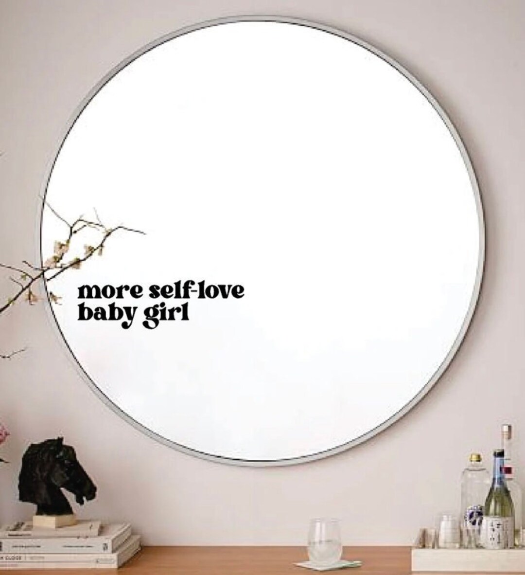 More Selflove Baby Girl Wall Decal Mirror Sticker Art Quote Etsy