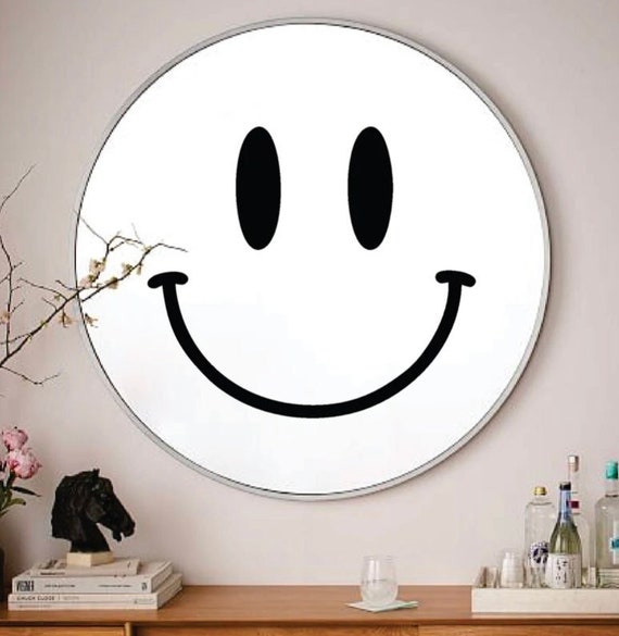 Smiley Gesicht für Spiegel Wandtattoal Art Sticker Vinyl Home Decor Mädchen  Frauen Makeup Lashes Brows Beauty Vanity Schlafzimmer Süß Trendy Smile  Happy - .de