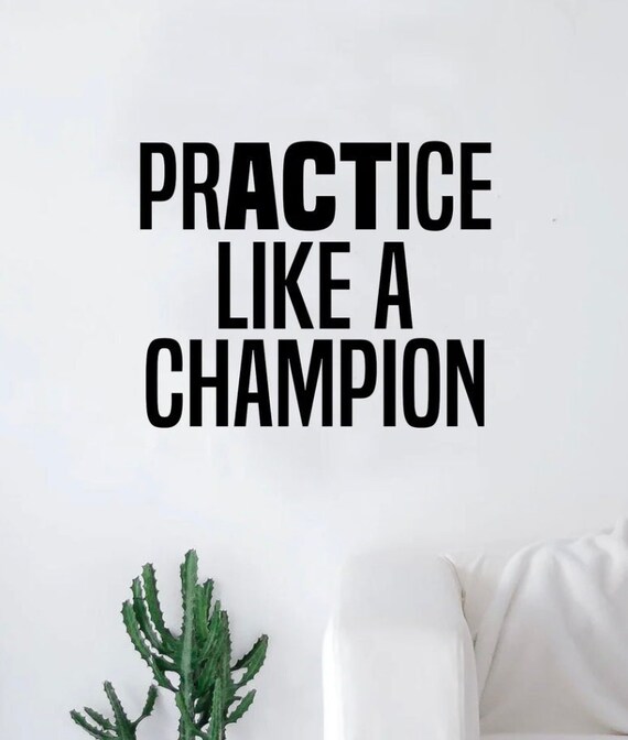 Pratiquez Comme Un Champion Gym Citation Wall Decal Art Etsy France