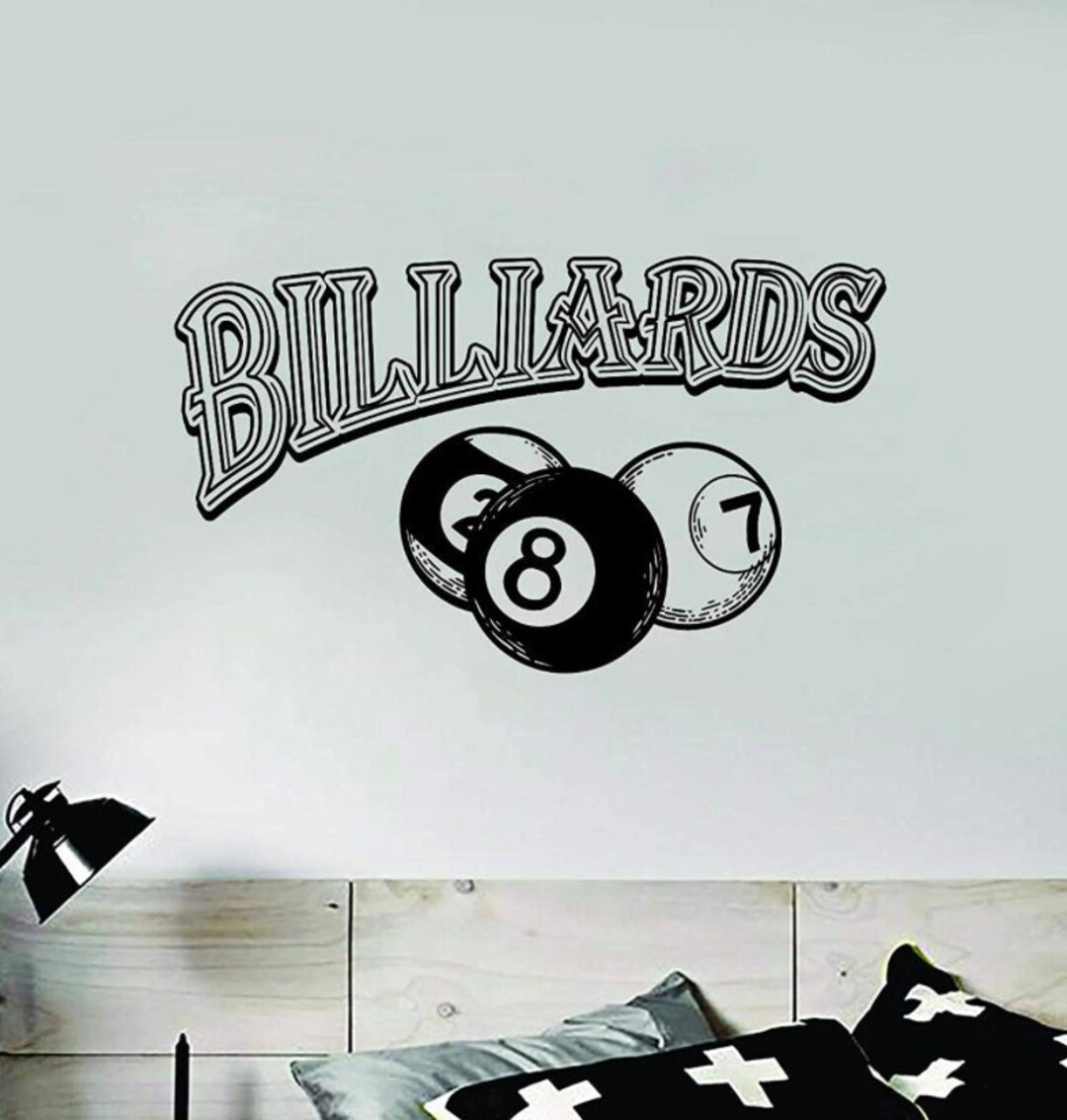 Billiards Wall Decal Art Sticker Vinyl Home Decor Girls Boys Teen