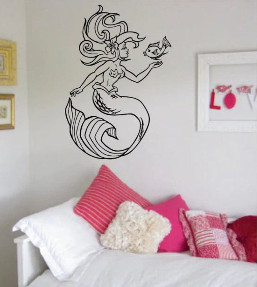Mermaid V2 Wall Decal Art Sticker Vinyl Home Decor Girls Boys Teen ...