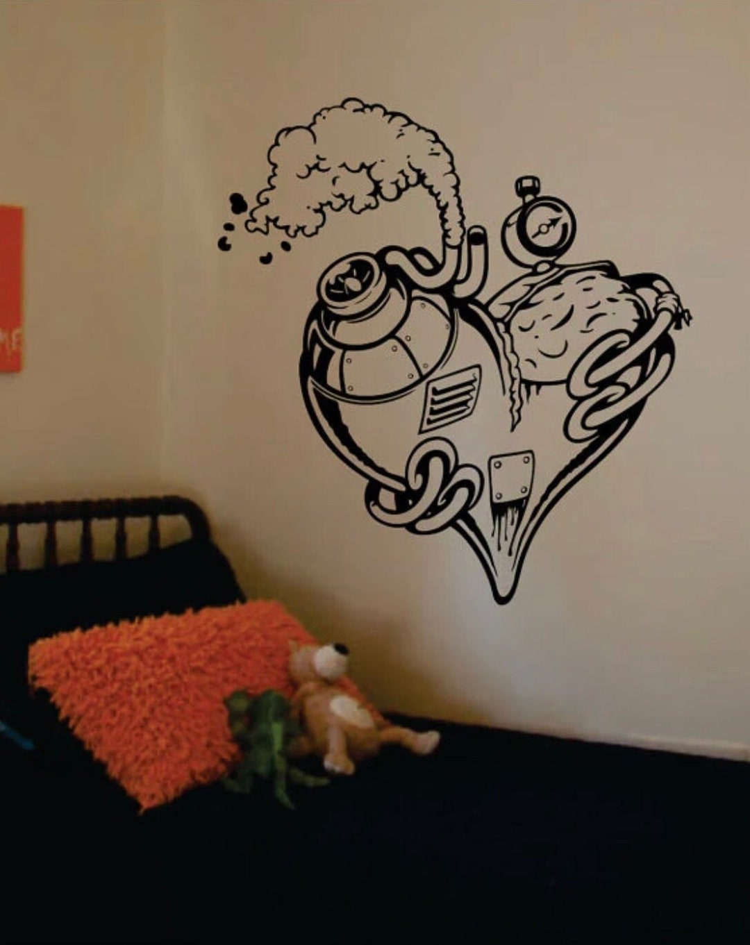 Steampunk Heart Wall Decal Art Sticker Vinyl Home Decor Girls Boys Teen ...