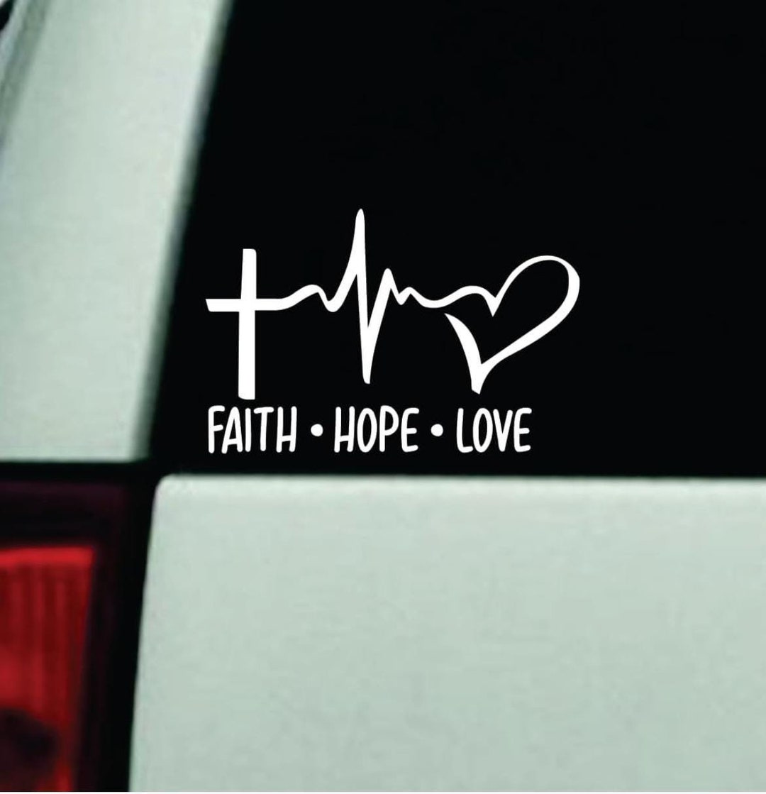 Faith Hope Love V2 Car Decal Art Sticker Decor Mirror Truck Window ...