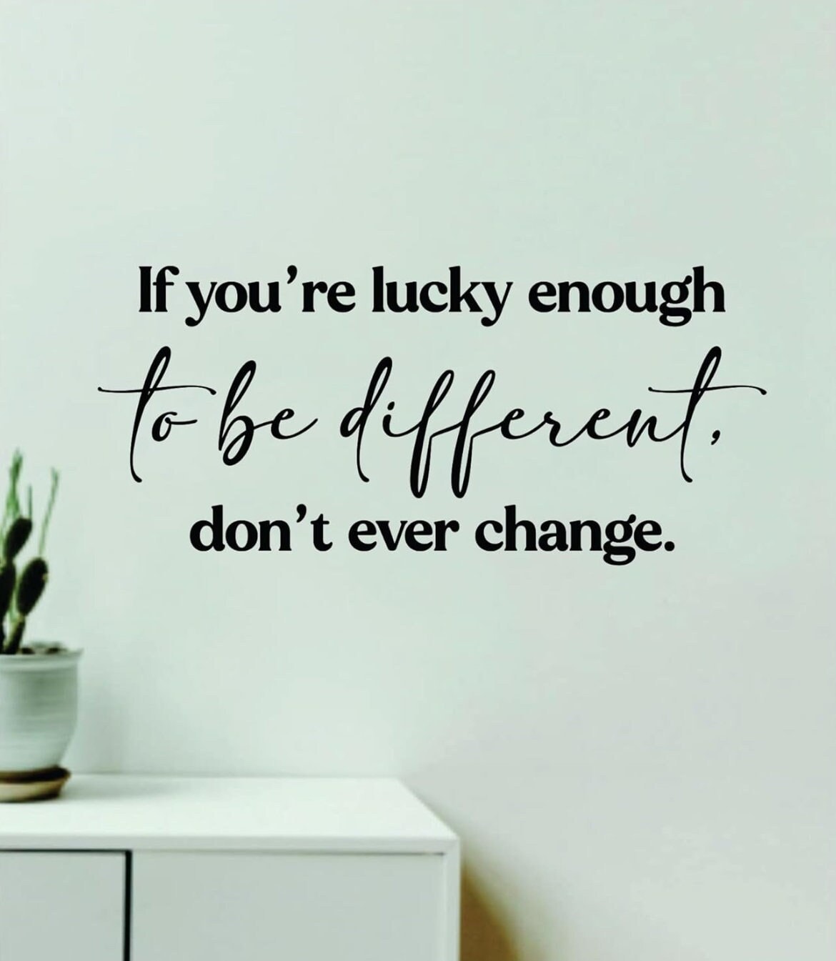 If You’re Lucky Enough To Be Different Quote Wall Decal Art Sticker Vinyl Home Decor Girls Boys Pop Music Lyrics Inspirational Eras Tour