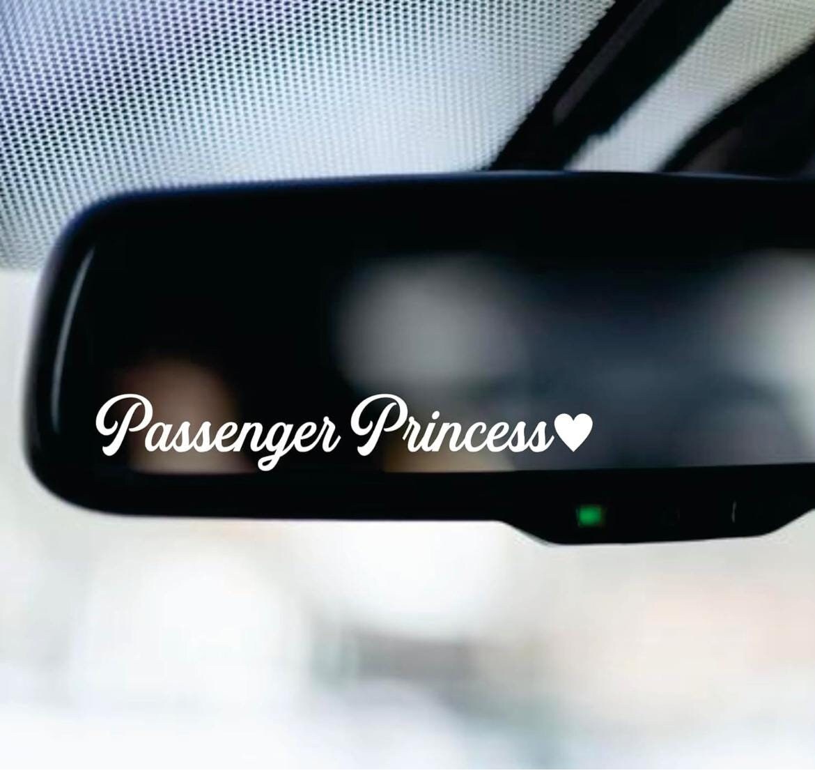 Passenger Princess v9 Car Decal Mirror Sun Visor Tiny Bumper Sticker Truck Window Vinyl Quote Girls Trendy Cute JDM Funny Girlfriend