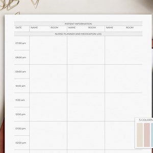 Nurse Medication Sheet - Three Patients | Nurse Shift Planner | Day & Night Shift | Medication Template | Nurse To Do | Hourly Schedule