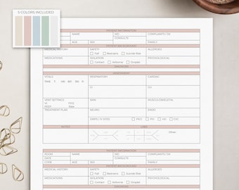 Nurse Report Sheet - Two Patient | Printable PDF | ICU Nurse Brain | Nursing Report | Nurse Notes | Patient Report | Patient Assessment