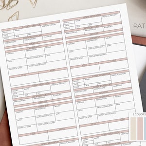 Nurse Report Sheet for 6 Patients | Nursing Report | Printable PDF | Nurse Brain Sheet | Nurse Notes | Nurse Hand-off | Patient Assessment