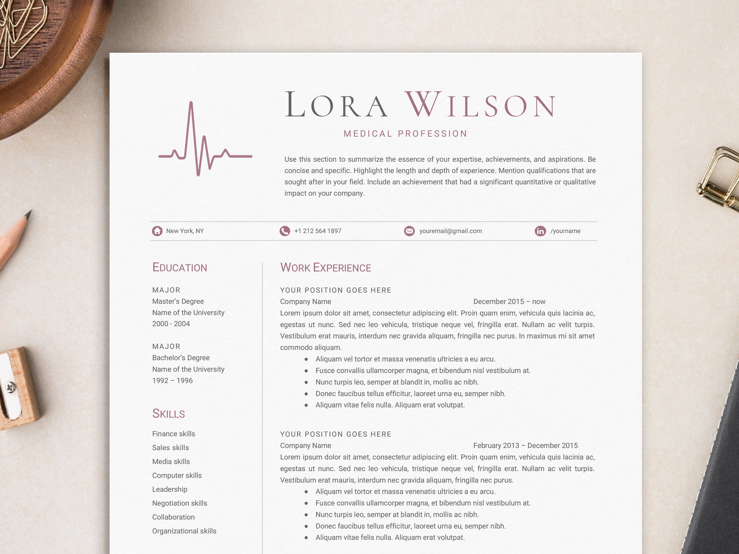 Nursing Resume Template | Nurse Resume | New Grad Nurse Resume | Medical Resume Template | + Cover Letter & References | RN Resume Template