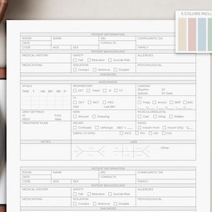 ICU Nurse Report Sheet - Two Patient | Printable PDF | Nurse Brain | Nursing Report | Nurse Notes | Patient Report | Patient Assessment