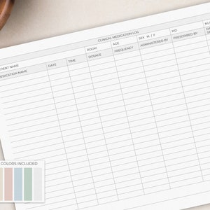 Medicatie log | Medicatie Tracker | Medicatieblad | Medicatieschema | Medicatiekaart | Medicatierapport | Medicatie Sjabloon