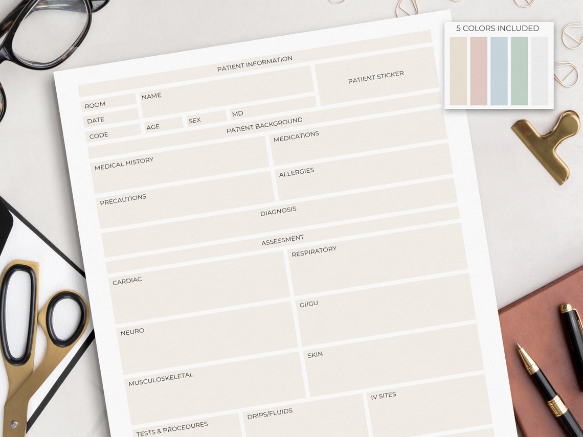 Nursing Report Sheet Nurse Report Printable PDF Nurse - Etsy