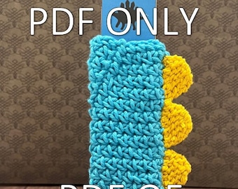 Crochet Pattern - Dinosaur Ice Popsicle Cozy - PDF ONLY