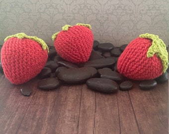 Crochet Cat Toy: Strawberry (1 per pack) -with catnip