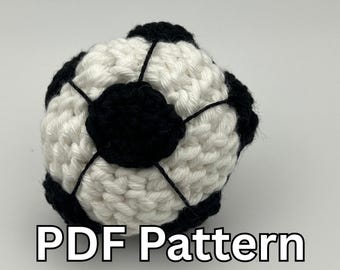 May include: Crocheted soccer ball with black and white yarn. PDF Pattern Only.
