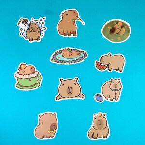 Pack of 50 Capybara Stickers - Party Bag fillers - Vinyl stickers image 5