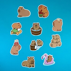 Pack of 50 Capybara Stickers - Party Bag fillers - Vinyl stickers image 7
