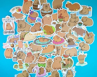 Pack of 50 Capybara Stickers - Party Bag fillers - Vinyl stickers
