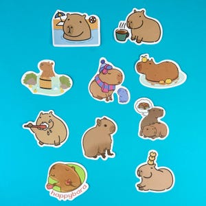 Pack of 50 Capybara Stickers - Party Bag fillers - Vinyl stickers image 3