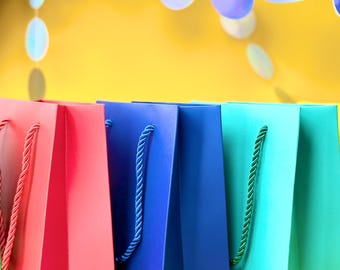 Party Bags - Gift Bags - Luxury Bags with Rope Handles - Matt Paper Bags for Boutique, Gift Shops