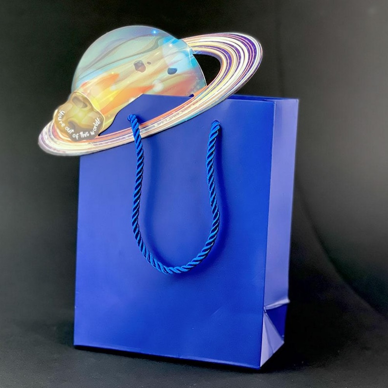 Space Party Bags - Luxury Birthday bags - Spacel Party Gift Bag - Paper gift bags - Kids Goodie Bag Blue