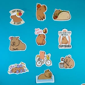 Pack of 50 Capybara Stickers - Party Bag fillers - Vinyl stickers image 6