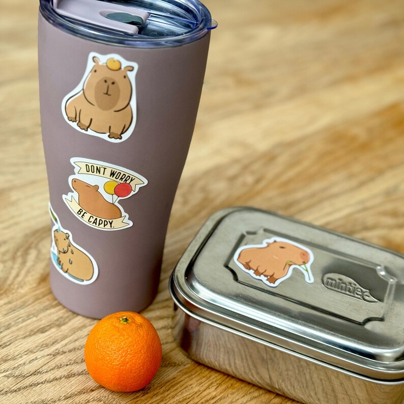 Pack of 50 Capybara Stickers - Party Bag fillers - Vinyl stickers image 2