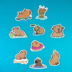 Pack of 50 Capybara Stickers - Party Bag fillers - Vinyl stickers image 4