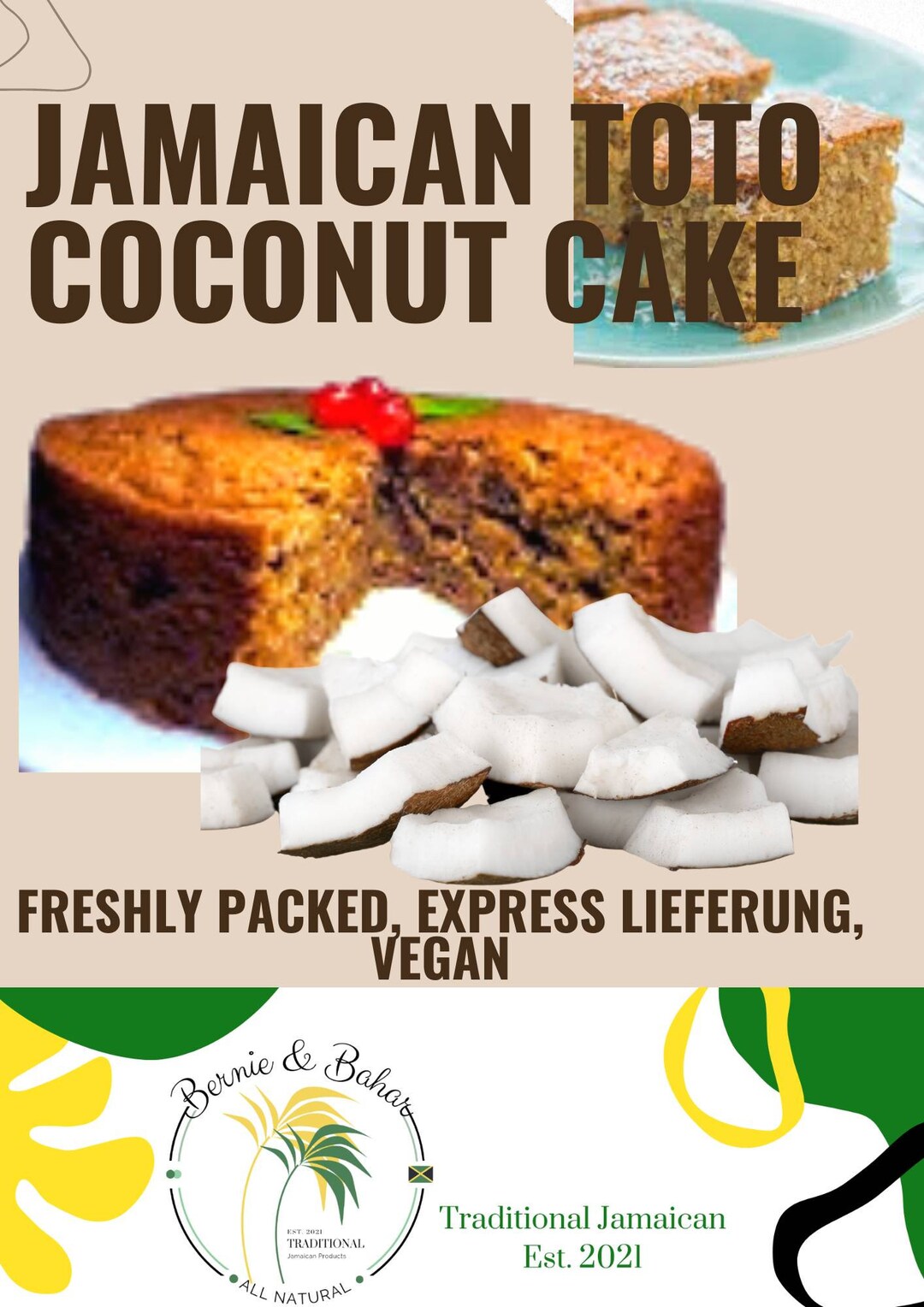 Jamaican Toto Coconut Cake Etsy