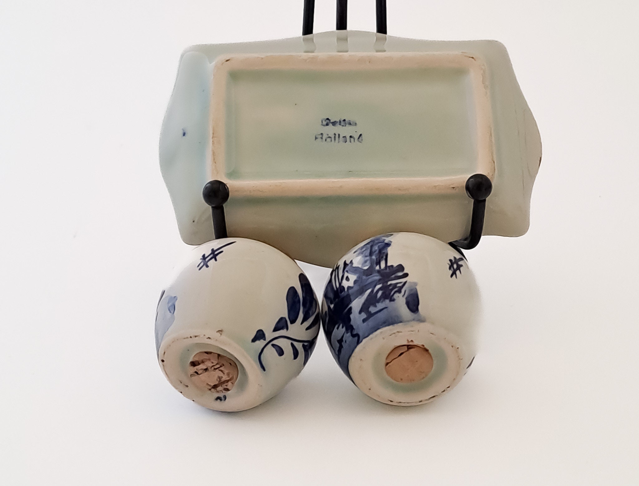 1950's Delft Blue Cruet Set Salt and Pepper Shakers With Tray. Etsy