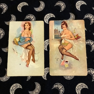 1960s Fritz Willis Pinup Art Playing Cards - 2 Decks with Original Promotional Box - Brown & Bigelow