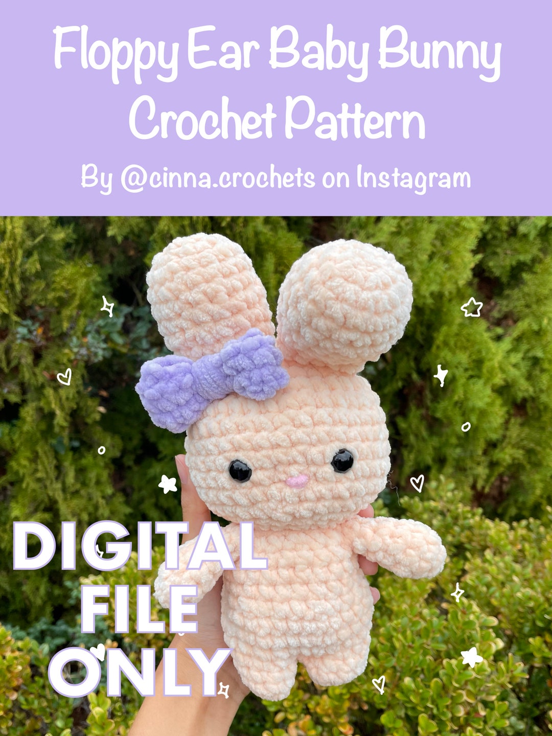 PDF Pattern ONLY: Floppy Ear Baby Bunny Crochet Pattern - Etsy