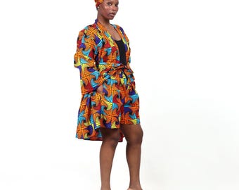 Kimono With Short And Head Wrap - 3 Pc Set