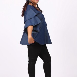 Denim Wrap Top image 5