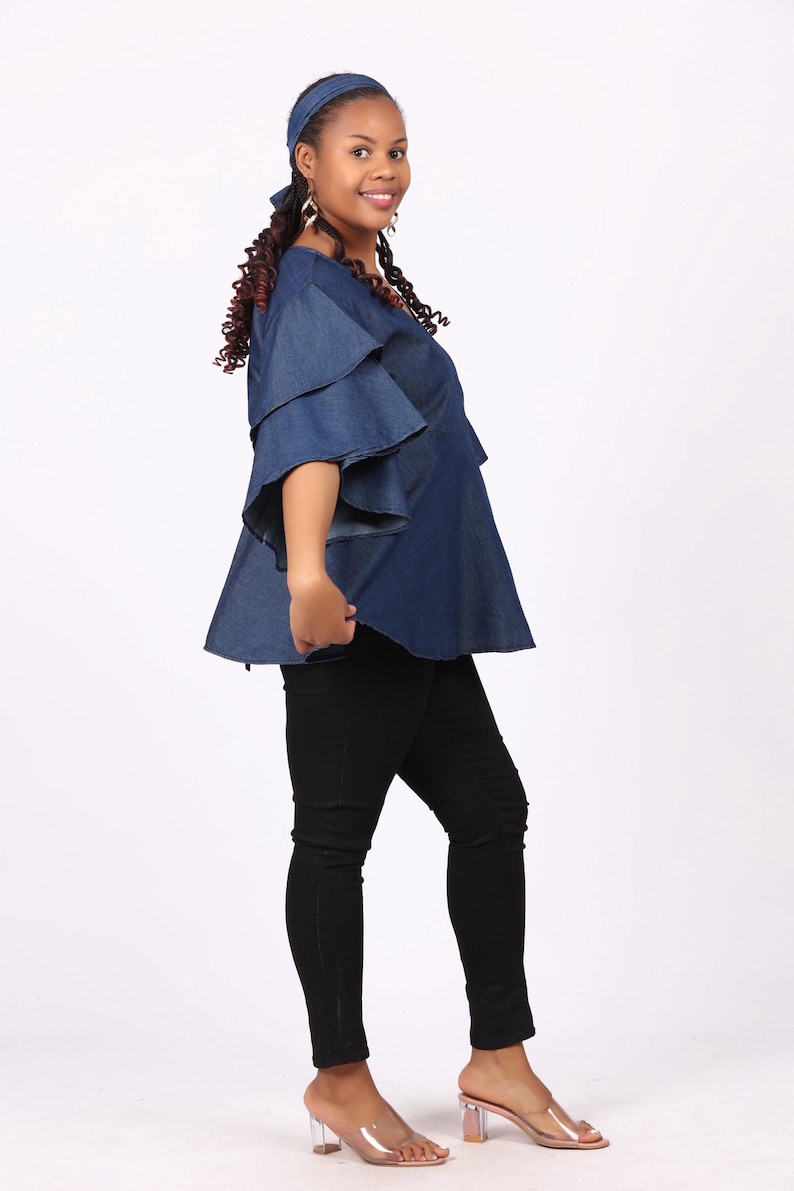 Denim Wrap Top image 5