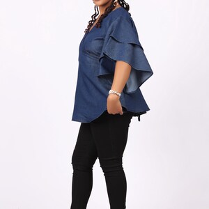 Denim Wrap Top image 4