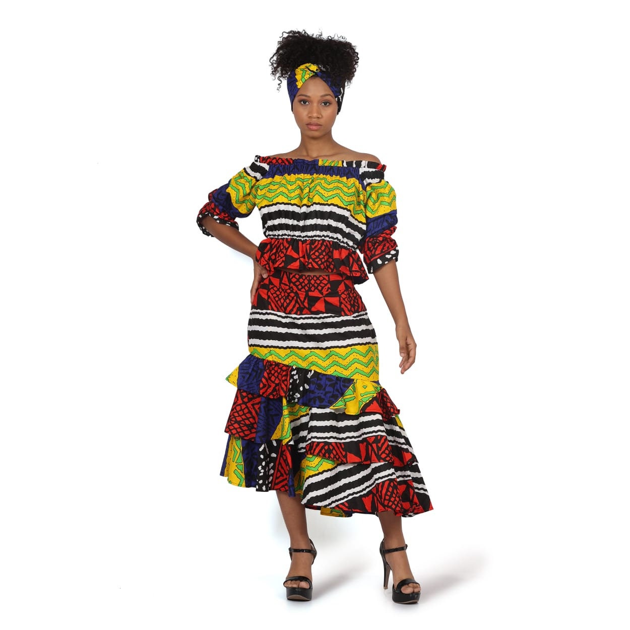 SAMA EMBROIDERED TOP & SKIRT SET