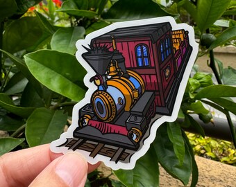 Runaway Railway Locomotive Sticker: Clear Vinyl Mickey Mouse Train Decal