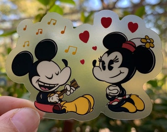 Mickey & Minnie Picnic Sticker: Runaway Railway Inspired Clear Matte Vinyl Decal