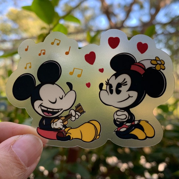 Mickey & Minnie Perfect Picnic Clear Matte Vinyl Sticker | Mickey and Minnie Runaway Railway Inspired Decal | Mickey Mouse Sticker | Minnie